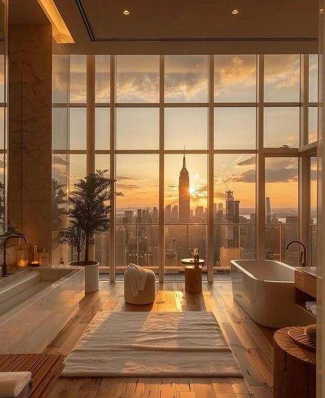 Dream Penthouse NYC 📍 🌆 Dream Penthouse, Penthouse Aesthetic, Nyc Penthouse, City View Apartment, Apartment View, Dream Apartment Decor, Dream House Rooms, New York Apartment, City Apartment