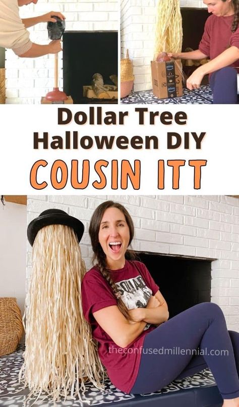 Wednesday Diy Birthday Party, Addams Family House Decor Halloween, Cousin It Decoration Diy, Addams Family Office Decorations, Adams Family Bday Party, Adams Family Backdrop, How To Make Cousin It Decoration, Adam Family Trunk Or Treat, Addams Family Yard Decorations