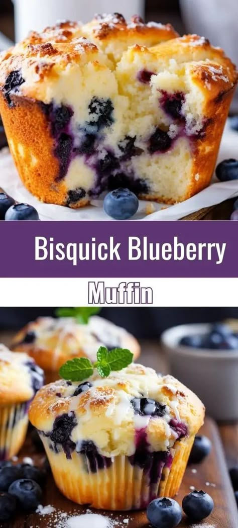 Delicious Bisquick Blueberry Muffin Recipe Blueberry Muffin Recipe, Blueberry Muffin, Muffin Recipe, Blueberry Muffins, Shortening, Grocery List, Classic American, Meal Planner, Blueberries