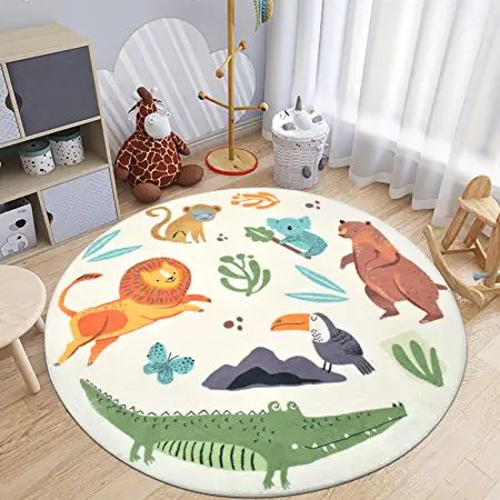 Zoo Nursery Theme, Baby Nursery Rugs, Zoo Nursery, Round Play Mat, Rug Cute, Zoo Theme, Theme Bedroom, Animal Nursery Theme, Classroom Rug