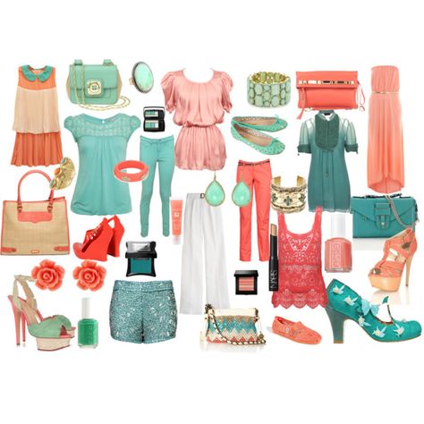 Coral, Mint, Peach, Turquoise Navy Capsule Wardrobe, Peach Clothes, Summer Work Outfits, Light Spring, Diva Fashion, My New Room, Summer Looks, Spring Summer Fashion, Capsule Wardrobe