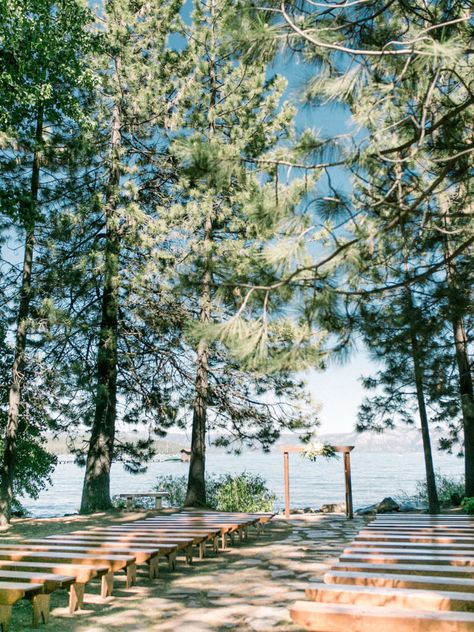 Colorado Lake Wedding, South Lake Tahoe Wedding, Edgewood Lake Tahoe Wedding, Waterfront Wedding Reception, Lake Tahoe Micro Wedding, Lake Wedding Colors, Lake Tahoe Wedding Summer, Tahoe Wedding Venues, Lake Wedding Ceremony