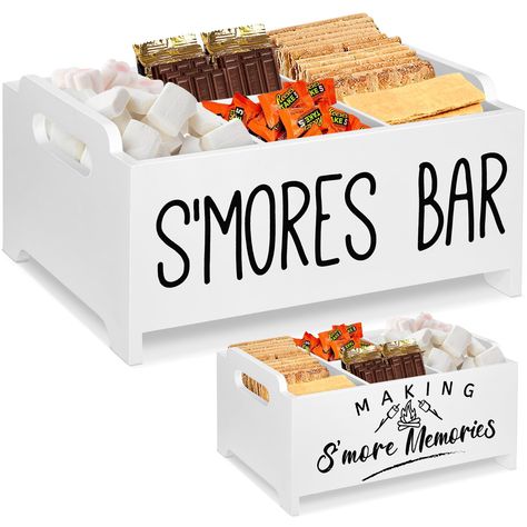 PRICES MAY VARY. 【Stylish Smores Caddy With Handles】Looking for a beautiful and convenient smores station box to enjoy fun in outdoor activities with your family or friends? Look no further than our smores kit for fire pit! The elegant shape not only makes this smores tray beautiful, but also makes it stackable allowing you to maximize your storage space. The handles of smores bar organizer make it easy to carry to your fire pit or other outdoor gathering place, so don't worry about multiple ite Smore Kit, Smores Kit, S'mores Tray, S'mores Box, Smores Bar, Smores Maker, Smores Station, Smores Kits, Camping Storage