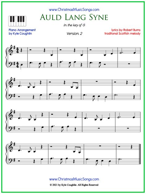 Auld Lang Syne Piano Sheet Music - Free PDFs Robert Burns, Auld Lang Syne, Easy Piano, Piano Sheet, Piano Sheet Music, Piano, Sheet Music, Music