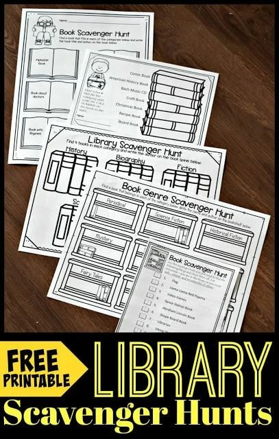 Fun Library Activities, Library Scavenger Hunt, School Library Activities, Comprehension Bookmarks, School Library Lessons, Library Orientation, Library Lesson Plans, Library Games, Middle School Libraries