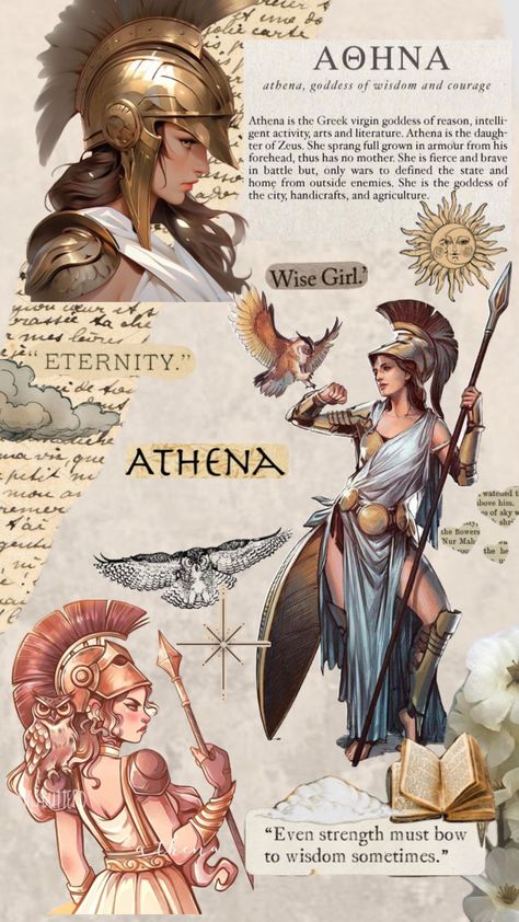 #vintage #books #wallpaper #quotes #fpy #idk #aesthetic #aestheticgirl #wisdom #wisegirl #athena #greece #greekgoddess #greekmythology #pretty #beuty Athena, goddess of wisdom. Vintage Books Wallpaper, Athena Greece, Greek Mythology Costumes, Athena Aesthetic, Greek Mythology Characters, Idk Aesthetic, Athena Greek Goddess, Athena Tattoo, Athena Goddess Of Wisdom