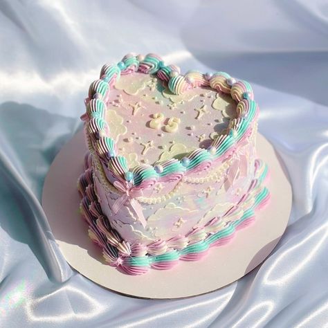 Cotton Candy Cake Ideas, Cotton Candy Cake, Korean Lunch Box, Korean Lunch, Lover Cake, Cotton Candy Cakes, Box Cakes, Cloud Cake, Cotton Candy Clouds