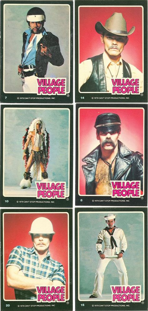 Trading Card Design, The Village People, Disco Fever, Back In My Day, Village People, Disco Music, Studio 54, Disco Party, Vintage Apparel