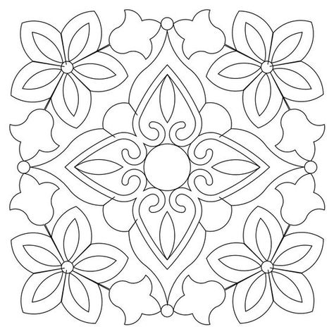 564×564 Motif Batik, صفحات التلوين, Pattern Coloring Pages, Batik Design, Quilting Studio, Lukisan Cat Air, Mandala Coloring Pages, Stencil Designs, Mandala Coloring