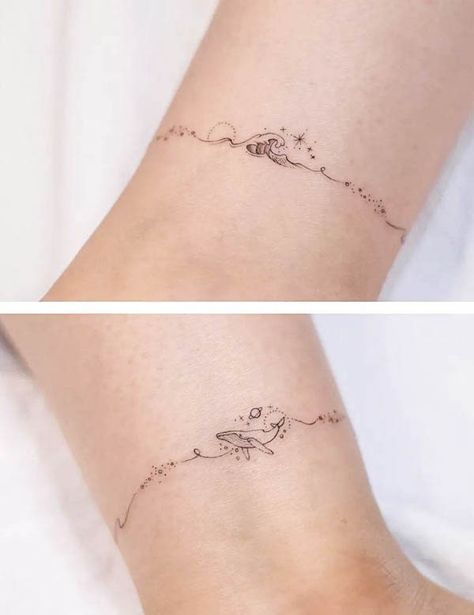 Bracelet Tattoos, Wrist Bracelet Tattoo, Bracelet Tattoo, Anklet Tattoos, Tasteful Tattoos, Wrist Tattoos For Women, Tattoo Bracelet, Discreet Tattoos, Waves Tattoo