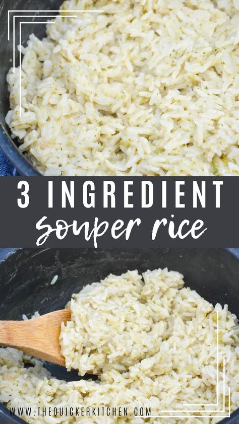 Easy Rice Side Dishes Simple, Easy Creamy Rice Recipes, Spice For Rice, Souped Rice, What To Add To Rice For Flavor, Rice Add Ins White, 3 Ingredient Rice Recipes, Souper Rice With Regular Rice, White Rice Recipes Easy Side Dishes