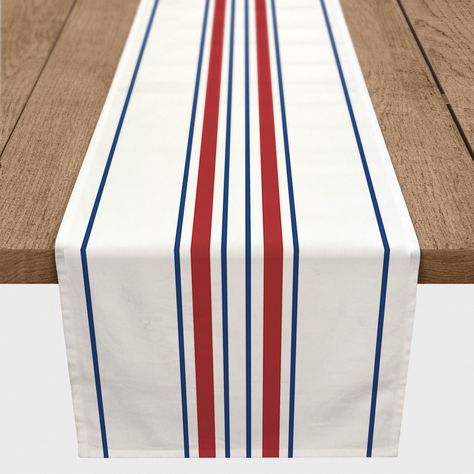 90" Red, White & Blue Stripes Poly Twill Runner Patriotic Table Decor, Patriotic Table Runner, Outdoor Table Runner, Veteran's Day, Fourth Of July Decor, Let Freedom Ring, 4th Of July Celebration, The Fourth Of July, 4th Of July Decorations