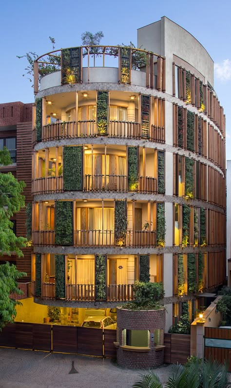 Green Architecture Concept, Green Facade, Residential Building Design, Apartment Architecture, Green Architecture, 아파트 인테리어, Organic Architecture, Building Facade, Facade Architecture