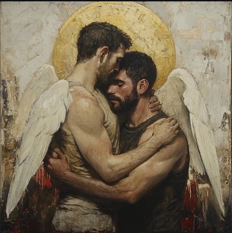 Justin Brown "Angels in America " Angels In America, Male Angels, Justin Brown, Masculine Art, Male Angel, Sun Day, Gay Aesthetic, Queer Art, Angel Painting