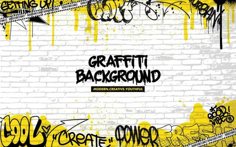 Graffiti background with throw-up and tagging hand-drawn style. Street art graffiti urban theme in vector format. Graffiti On Wall, Hiphop Graffiti, Signature Wall, Graffiti Background, Internship Report, Urban Background, Graffiti Poster, Street Background, Pamphlet Design