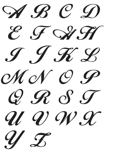 Cool Tattoo Fonts Tattoo Alphabet Fonts, Calligraphy Alphabet Fonts, Fancy Fonts Alphabet, Free Printable Letter Stencils, Cursive Fonts Alphabet, Calligraphy Tattoo Fonts, Old English Alphabet, Letter Stencils Printables, Fancy Cursive