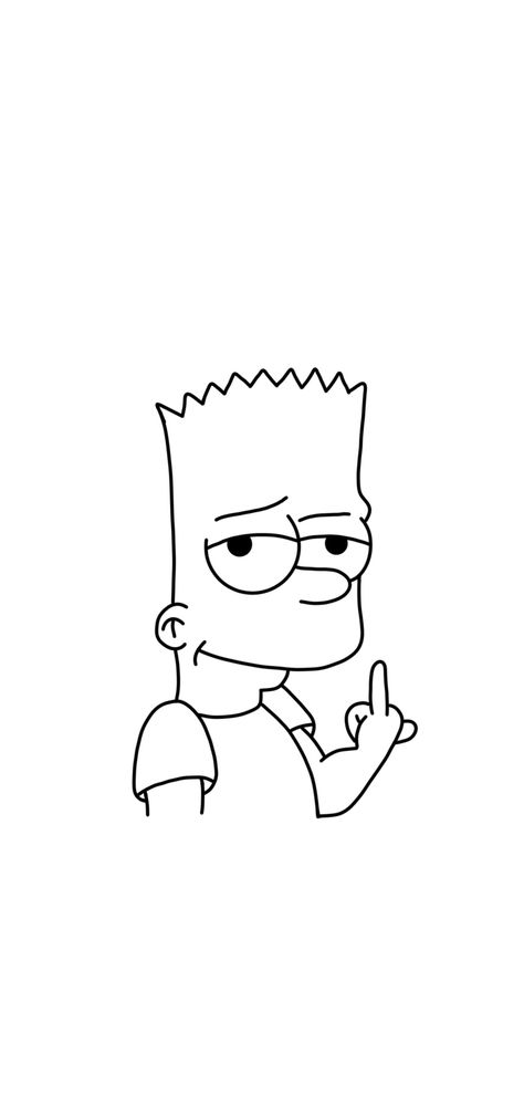 Bart Simpsons Drawings, The Simpsons Tattoo Design, Simple Cartoon Tattoo Designs, Easy Bart Simpson Drawing, Simpsons Line Art, Bart Simpson Tattoo Stencil, Easy Drawings Simpsons, Bart Simpson Flash Tattoo, The Simpson Drawing Easy