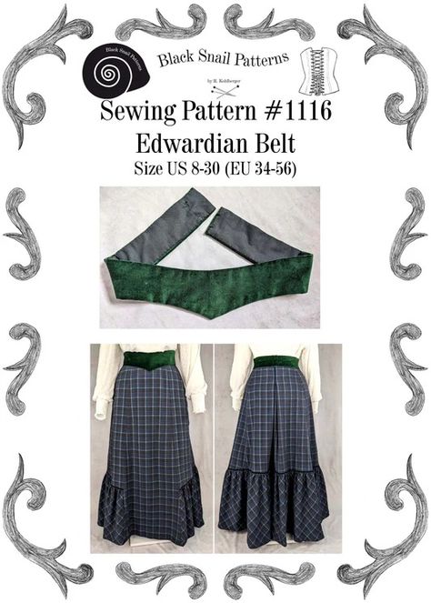 PDF Women 1860-1910 – BlackSnailPatterns Edwardian Belt, Edwardian Dress Pattern, Victorian Dress Pattern, Sewing Patterns For Women, Leather Working Patterns, Corset Sewing Pattern, Dress Patterns Free, Free Sewing Patterns, Free Pdf Sewing Patterns