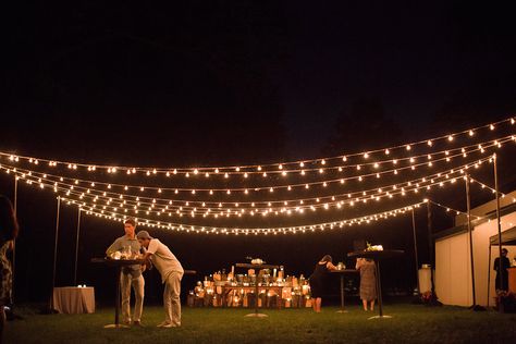 Backyard Lights Wedding, Outdoor Backyard Party Lights, Lights For Outdoor Wedding, Outdoor Lighting For Wedding, Fairy Lights Party Decoration Outdoor, Market Lights Backyard, Backyard Night Wedding, Backyard Party Lights, Outdoor Reception Lighting