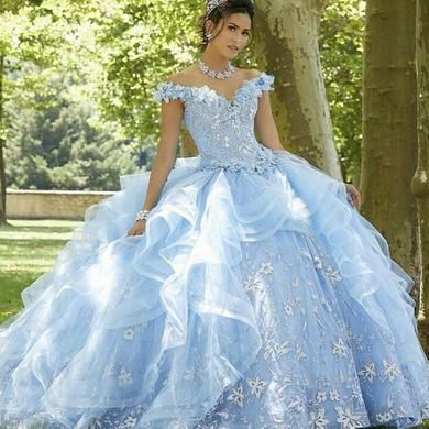 Sky Blue Quinceanera Dresses, Off Shoulder V Neck, Blue Sweet 16, Quincenera Dresses, Quinceñera Dresses, Blue Quince, Quinceanera Dresses Blue, Pretty Quinceanera Dresses, Quince Dress