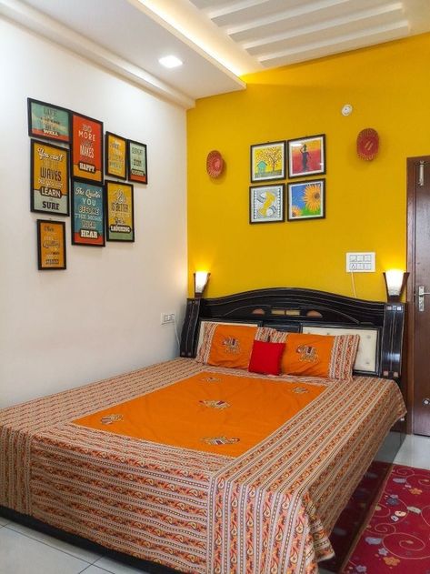 Bedroom decor ideas Indian Bedroom Decor Simple, Wall Colour Design, बेडरूम डिजाइन, O J Simpson, Colorful Room Decor, Indian Room Decor, Indian Bedroom Decor, Indian Bedroom, Colourful Living Room Decor