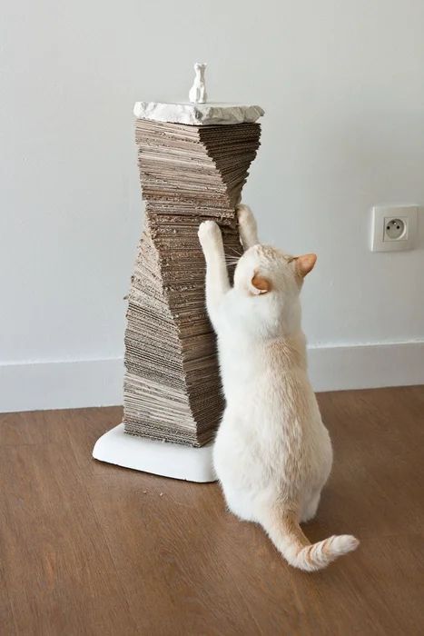 Cat Assesories, Diy Cat Scratching Post, Diy Cat Scratcher, Katt Diy, Katt Grejer, Kat Diy, Cardboard Cat, Cardboard Cat Scratcher, Diy Cat Tree