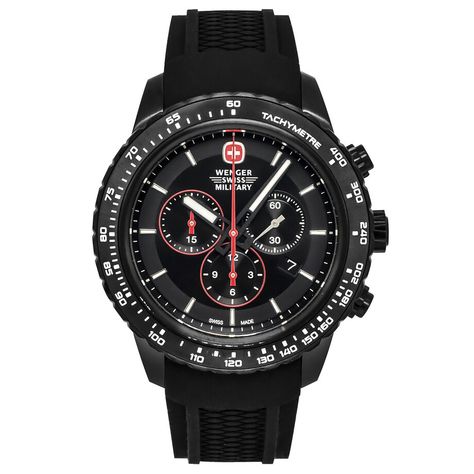 Wenger - Swiss Field Watches - Touch of Modern Black Calendar, Sapphire Crown, Black Movement, Army Watches, Swiss Army Watches, Field Watches, Calendar Date, Amazing Watches, Army Knife