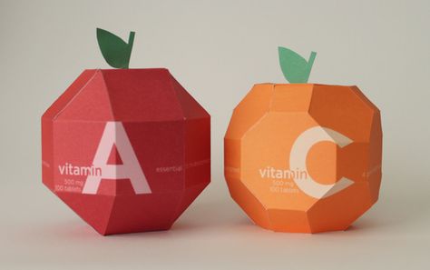 Vitamin Packaging by Lisa Park, via Behance Vitamins Packaging, Vitamin Packaging, Apple Packaging, Packaging Template Design, Fruit Packaging, Juice Packaging, Packaging Template, Green Drinks, Cool Packaging