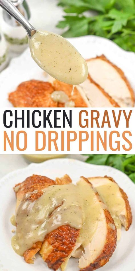 Using a simple recipe, you can create a delicious chicken gravy without drippings. This rich, savory addition will add flavor to your meals. Gravy With No Drippings, Easy Dinner Ideas With Chicken, Food Recipes For Dinner Chicken, Gravy Recipe No Drippings, Chicken Gravy From Broth, Creamy Pasta Sauce Recipes, Easy Chicken Gravy, Dinner Ideas With Chicken, Recipes For Dinner Chicken