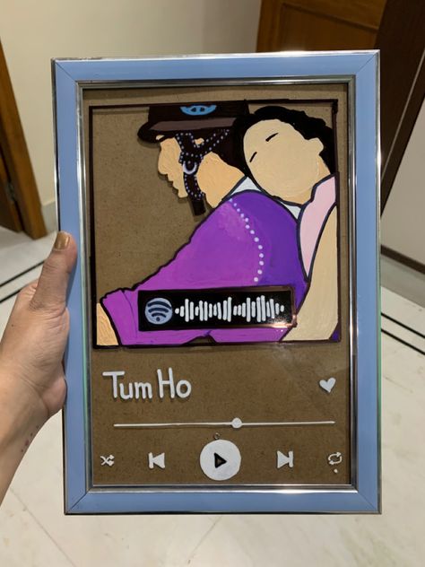 Rockstar Painting Ideas, Tum Ho Rockstar Aesthetic, Tum Ho Rockstar, Spotify Playlist Painting, Rockstar Painting, Spotify Drawing Aesthetic, Spotify Polaroid, Rockstar Poster, Spotify Canvas