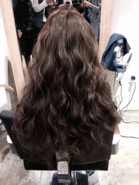 Digital Perm Long Hair, Long Permed Hair, Wavy Perm, Long Hair Perm, Ulzzang Hair, Hair Perm, Inspo Hair, Hair Color Underneath, Haircuts For Wavy Hair