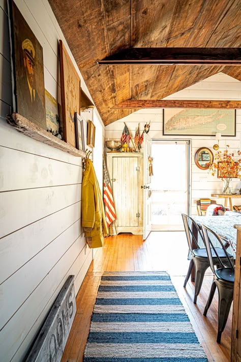 Montauk Long Island, Period Home, Beach Cabin, Cottage Interior, Seaside Cottage, White Subway Tile, Beach Shack, Cottage Interiors, Seaside Getaway