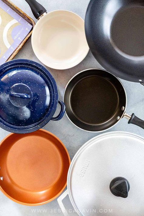 Are you in the market for some new pots and pans? Let’s talk about the pros and cons of all cookware materials and types. #cookware #cooking #potsandpans via @foodiegavin Cooking Pans Types Of, Types Of Pots And Pans, Best Cooking Pots And Pans, Acidic And Alkaline Foods, Tin Eats, Cooking Secrets, Ceramic Nonstick Cookware, Carbon Steel Pan, Acidic Foods