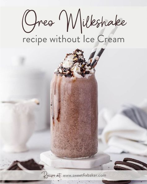 Oreo Shake Without Ice Cream, Oreo Shake Recipe Without Ice Cream, Oreo Milkshake Recipe Without Ice Cream, Chocolate Milkshake Recipe No Ice Cream, Oreo Milkshake Without Ice Cream, Milkshake Recipe Without Ice Cream, Cookie Milkshake Recipe, Ice Cream Milkshake Recipe, Milkshake Without Ice Cream