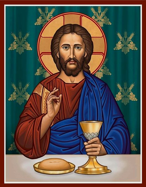 Body And Blood Of Christ, Gifts For Graduates, Monastery Icons, Bread And Wine, Greek Icons, World Icon, Blood Of Christ, Pictures Of Christ, Catholic Images