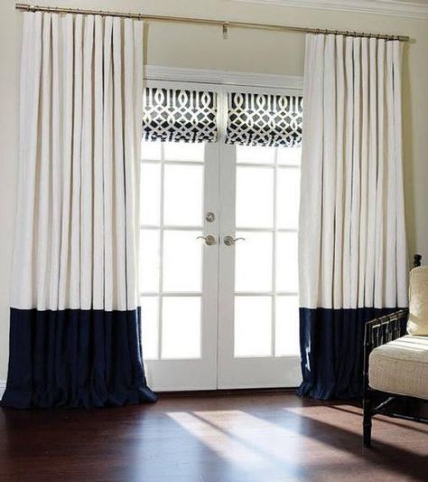 Master Curtains, Color Block Drapes, Glass Door Curtains, Sliding Glass Door Curtains, Color Block Curtains, Navy Curtains, French Door Curtains, Linen Curtain Panels, Curtain Headings