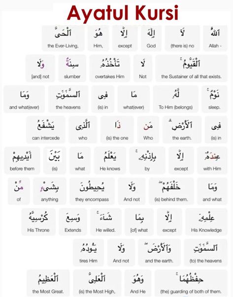 Ayatul-Kursi Everyday Motivation, Ramadan Tips, Islam Dua, Ramadan Kareem Decoration, Learning To Pray, Learn Arabic Alphabet, Quran Translation, Noble Quran, Islamic Information