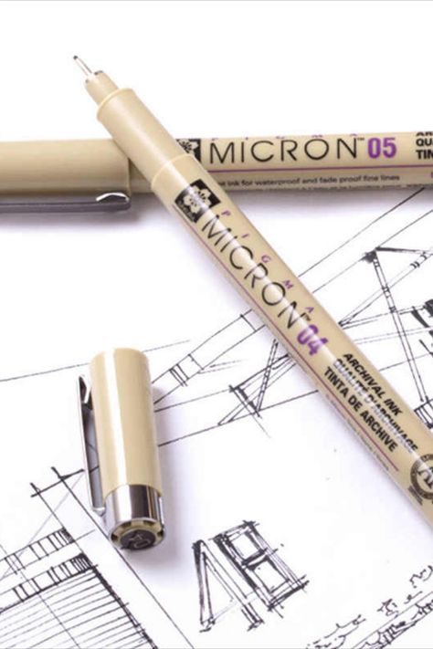 Best Architectural Pens Micron Pen set ON SALE Sakura Pigma Micron, Coloring Brush Pen, Micron Pens, Technical Pen, Micron Pen, Diy Projects Gifts, Stick Notes, Fineliner Pens, Artist Materials