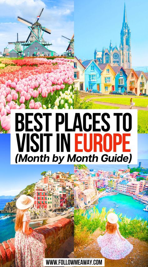 Best Places to Visit in Europe (Month by Month Guide) Top Countries To Visit In Europe, Bucket List Places To Travel Europe, 5 Days In Europe, Best Places To Travel By Month, Quick European Trips, Europe December Travel, Europe Must See Places, Europe Trip Ideas, Must See European Destinations