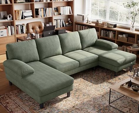 Green Corduroy Couch, Rug Green Couch, Green Corduroy Sofa, Living Room Rug Green, Corduroy Couch, U Sectional, Sofa Set For Living Room, Corduroy Sofa, Corduroy Upholstery