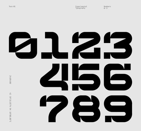 (strong)2 Futuristic Numbers Font, Geometric Numbers Typography, Numbers Typography Design, Experimental Typography Design, Number Design Typography, 2 Number Design, Number Logo Typography, Number Typeface, Typography Numbers Design