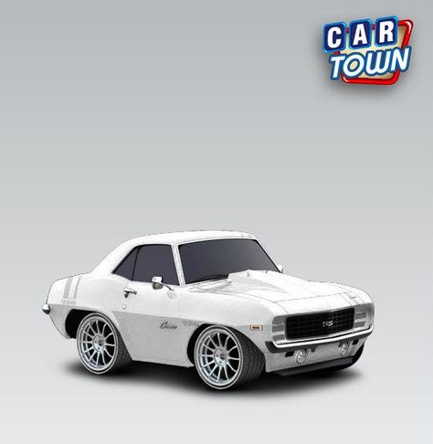 Smart Car Body Kits, Chevrolet Camaro 1969, Car Town, Low Poly Car, Camaro 1969, Ken Miles, Tiny Cars, Cars Characters, Cartoon 3d