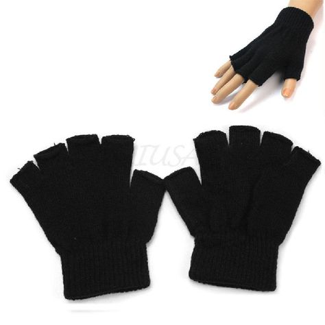 Winter Woolen Hand Gloves for Men & Women - sparklingselections Hand Gloves Fashion, Fingerless Gloves Aesthetic, Aesthetic Gloves, Gloves Aesthetic, Black Fingerless Gloves, Black Mittens, Half Finger Gloves, How To Wear Ankle Boots, Gloves For Men