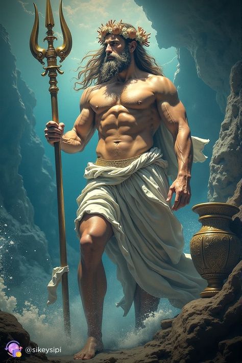 This detailed visualization of Poseidon evokes awe and reverence. Subscribe to our Telegram channel to not miss new masterpieces  https://buysnap.tech/sikeysipi 📲 !  #Poseidon #GreekMythology #MythicalGods #AIArt #DigitalArt #SeaGod #TelegramArt Poseidon Drawing, Neptune God Of The Sea, Iron Druid, Greek God Poseidon, Deadbeat Moms, Legends And Myths, Roman Mythology, Fish Man, Telegram Channel