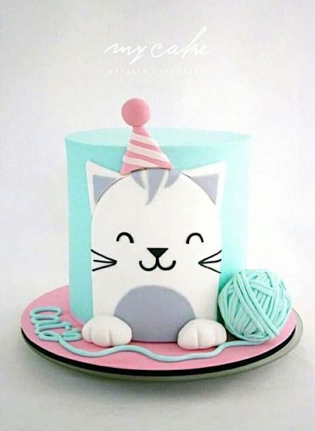 Cake Wrecks - Home - Sunday Sweets Goes Crazy Cat Lady Gökkuşaği Pasta, Tort Hello Kitty, Birthday Cake For Cat, Mini Torte, Kitten Birthday, Cat Birthday Party, Animal Cakes, A Birthday Cake, Baby Cakes