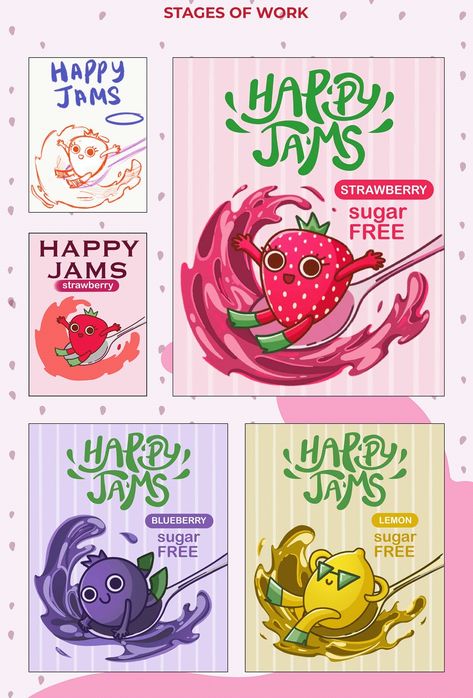 Cute Advertisement Poster, Packaging Design Candy, Fun Package Design, Graphic Design Fun Creative, Food Packaging Illustration, Candy Branding Design, Jelly Packaging Design, Furniture Poster Design Advertising, Design Grafico Inspiration