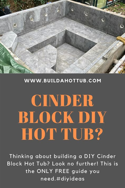 Concrete Block Pool, Cinder Blocks Diy, Awesome Pools, Diy Carpentry, Hot Tub Designs, Diy Hot Tub, Plunge Pools, Hot Tub Backyard, Diy Swimming Pool