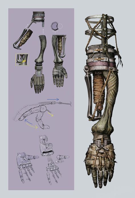 Shinobi Prosthetic Arm Art - Sekiro: Shadows Die Twice Art Gallery Sekiro Shinobi Prosthetic, Bionic Arm Concept Art, Prosthetic Arm Fantasy Art, Steampunk Leg Prosthetic, Prosthetic Arm Art, Steampunk Prosthetic Arm, Sekiro Prosthetic Arm, Prosthetic Arm Concept Art, Character Design Concept