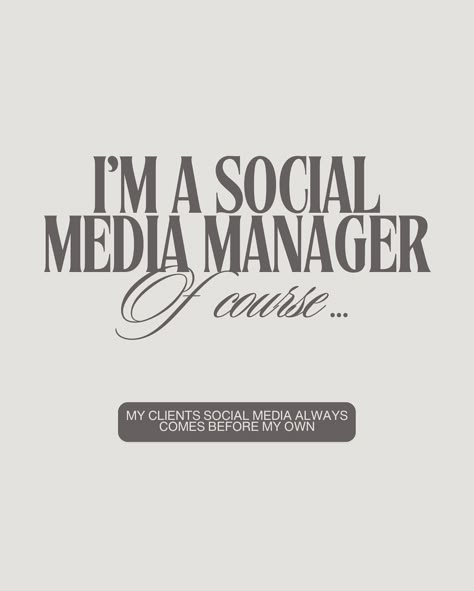 I’m a Social Media Manager, of course I��… ✨ Browse through to see the fun that is my day to day as a Social Media Manager & Entrepreneur. Whats your “of course I…”? Let me know in the comments! 👇🏼 #socialmediamanager #digitalmarketing #socialmediaassistant Social Media Manager Instagram, Social Media Manager Post Ideas, Social Media Manager Posts, Social Media Manager Aesthetic Instagram, Social Media Management Quotes, Quotes For Social Media Manager, Social Media Manager Aesthetic, What Does A Social Media Manager Do, Social Media Meme