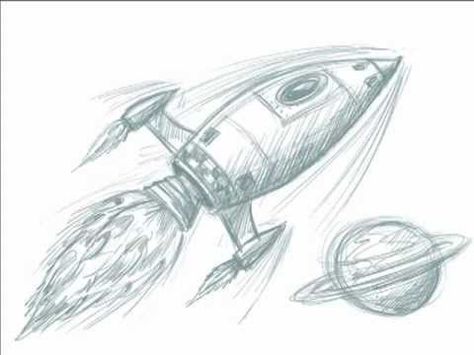 Rocket Ship Drawing Aesthetic, Rocket Ship Sketch, Space Ships Drawing, Rocket Ship Drawing, Rocket Sketch, Rocket Ship Tattoo, Space Sketches, Rocket Drawing, Spaceship Drawing